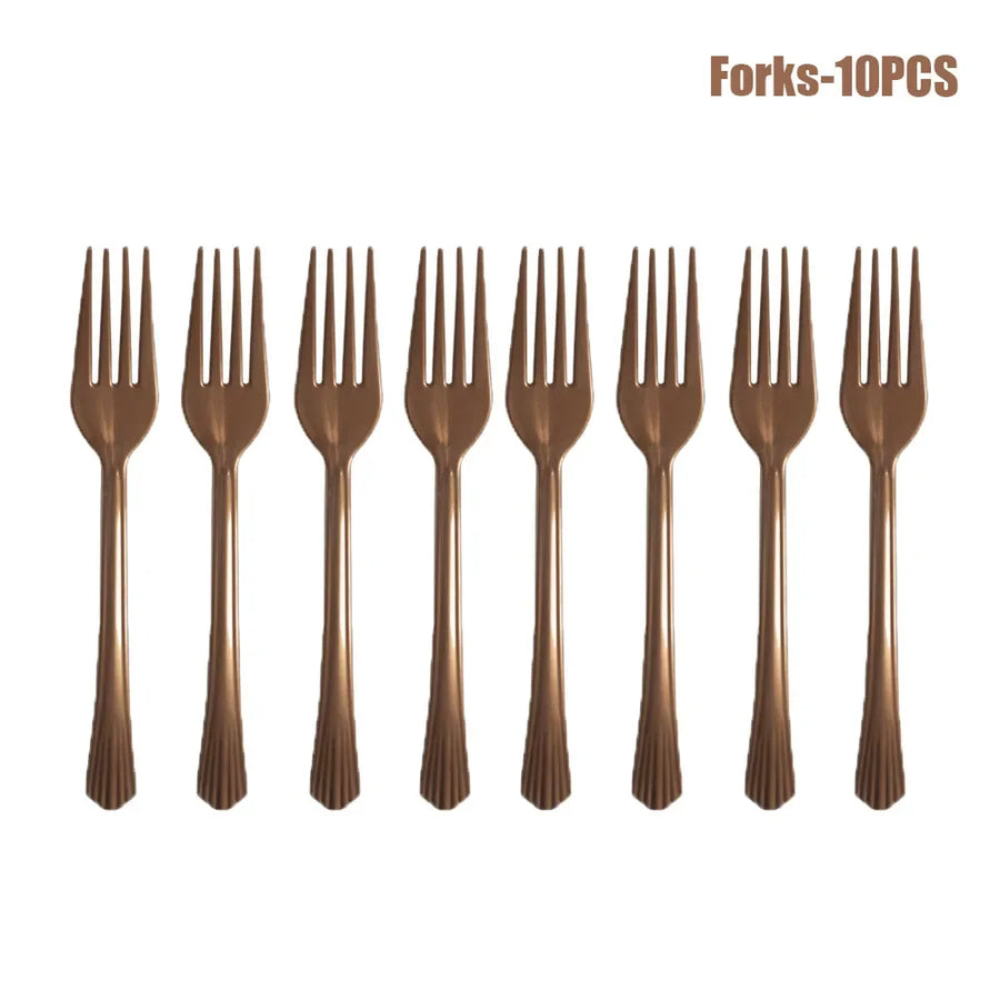 Couverts Jetables Dorés - Lot de 10 – vue 6