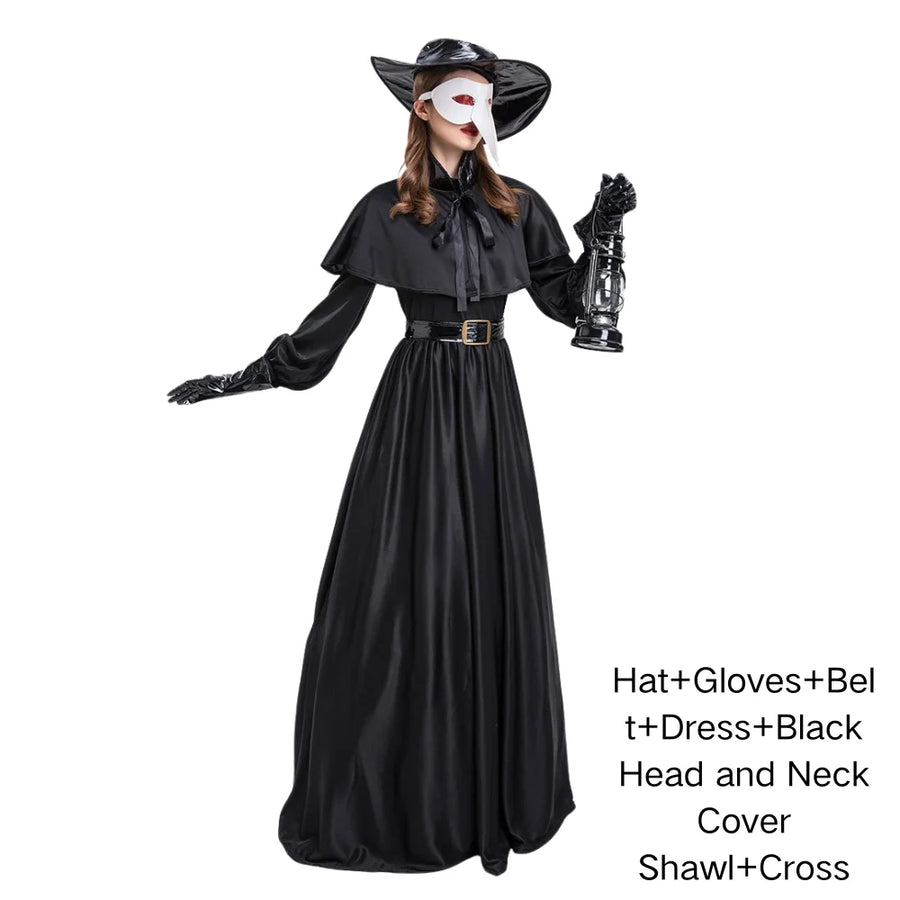 Robe Médecin de la Peste Femme – Ensemble Steampunk – vue 6