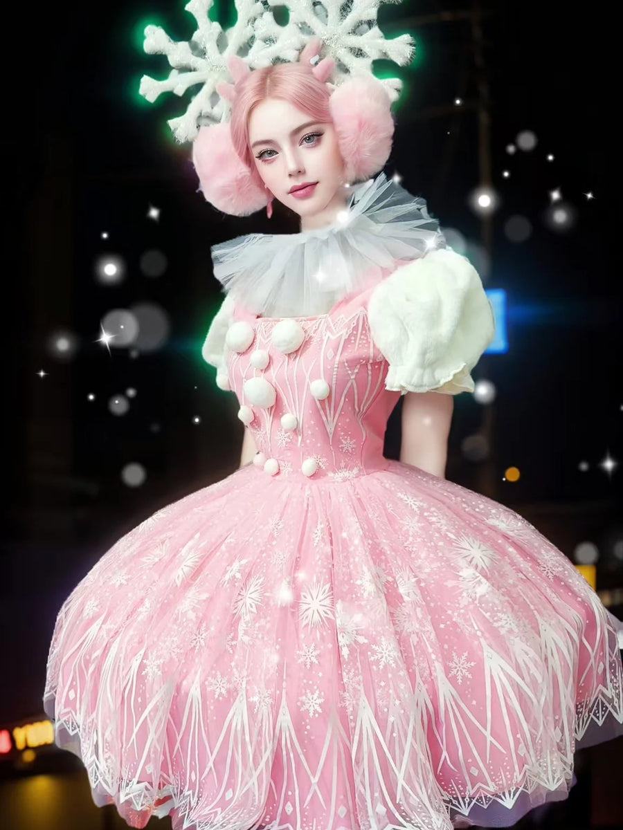 Déguisement Princesse des Neiges — Robe Bleue et Blanche – vue 5