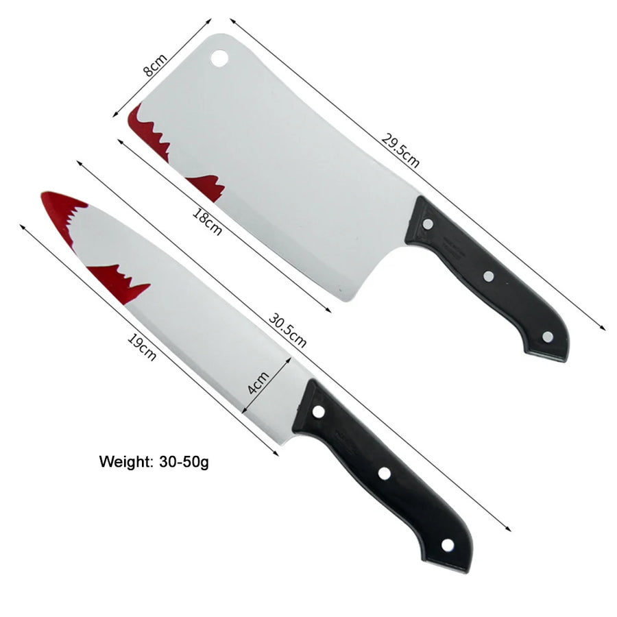 Couteau Ensanglanté 30 cm Réaliste en Plastique – vue 3