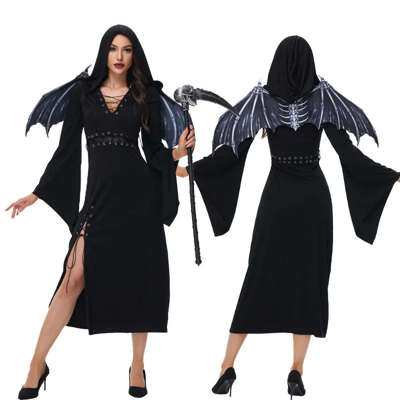 Robe Noire Sorcière Vampire Gothique