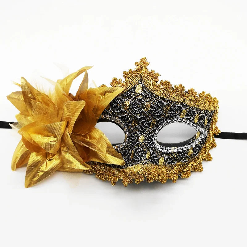 Masque de mascarade dentelle et rose Halloween – vue 8