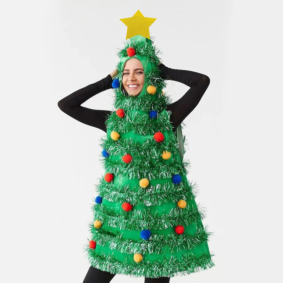 Haut Sapin de Noël à Sequins et Capuche