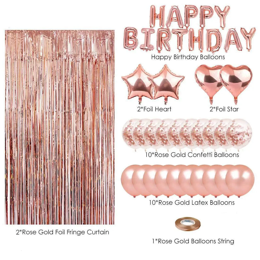 Ensemble Décorations Joyeux Anniversaire – Plusieurs Coloris