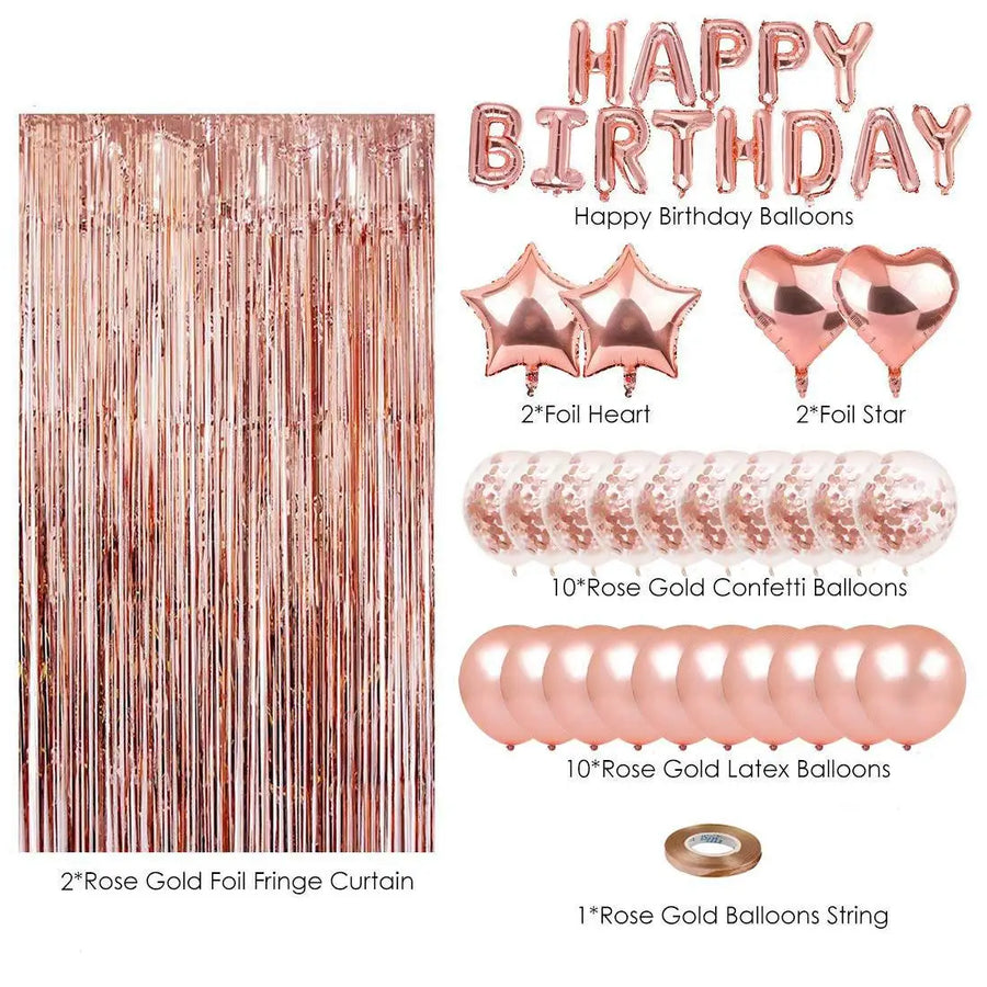 Ensemble Décorations Joyeux Anniversaire – Plusieurs Coloris