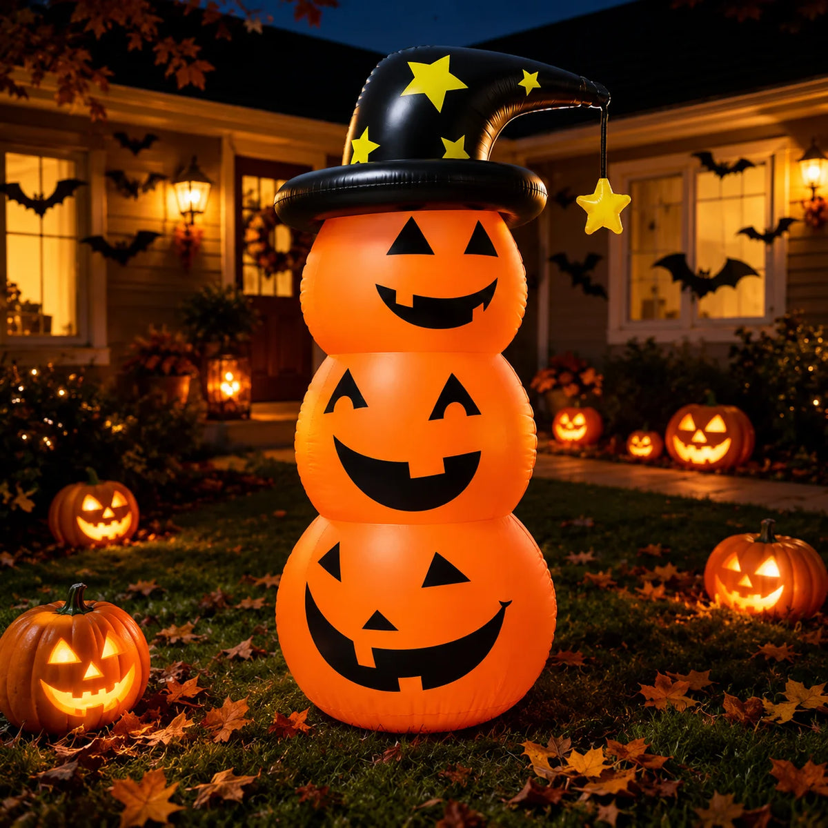 Citrouilles Gonflables Lumineuses Halloween – Décoration Jardin