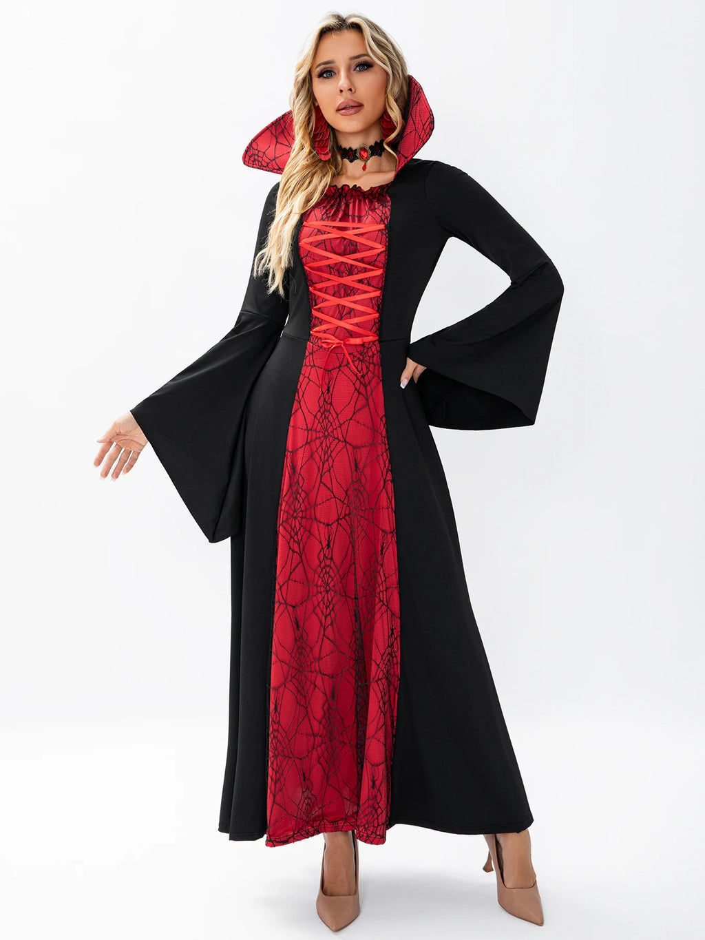 Robe Sorcière Gothique Dentelle Toile d'Araignée