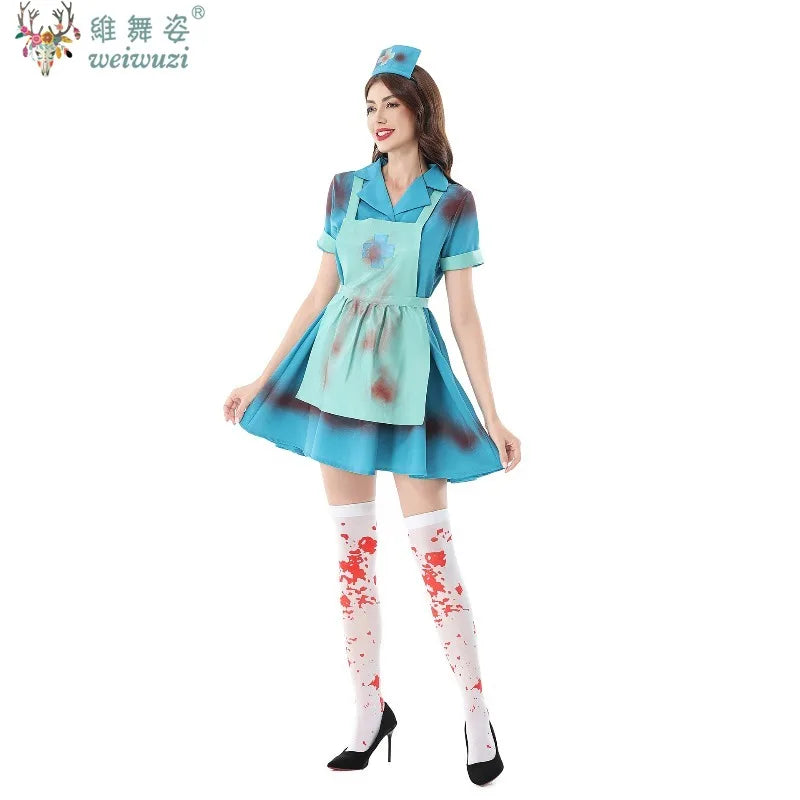 Déguisement Infirmière Zombie Femme – Robe Tachée de Sang
