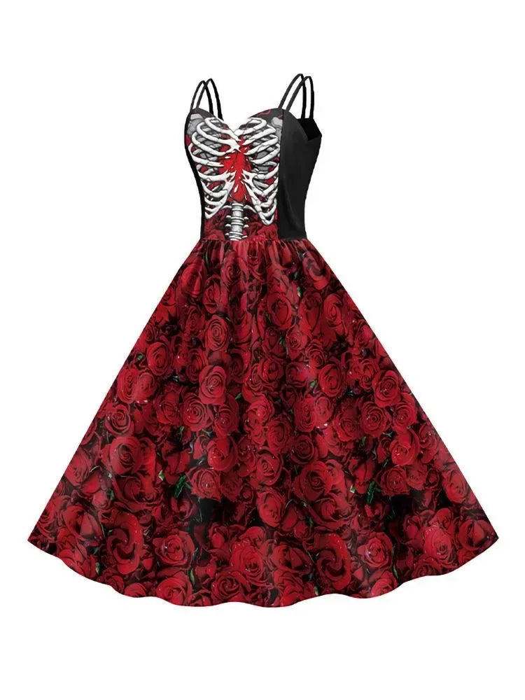 Robe Dos Nu Imprimé Tête de Mort Femme – vue 3