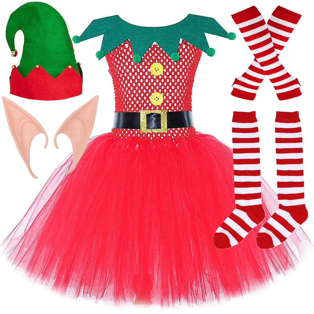 Robe Tutu Lutine Rouge et Verte Fille – vue 3