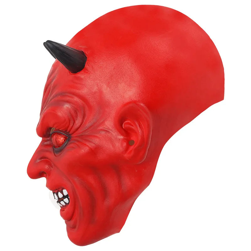 Masque Diable Rouge Effrayant – Masque d'Horreur Adulte – vue 2
