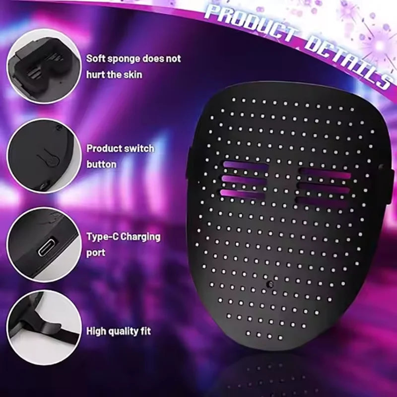 Masque LED Lumineux à Visages Animés – vue 5