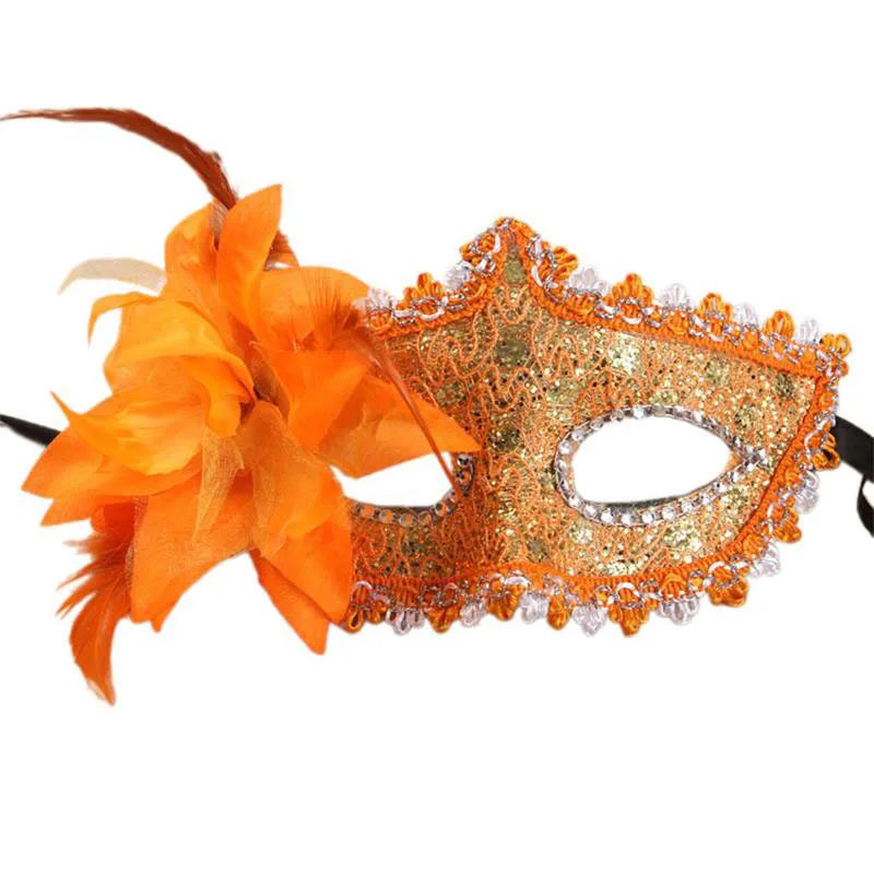 Masque de mascarade dentelle et rose Halloween – vue 5