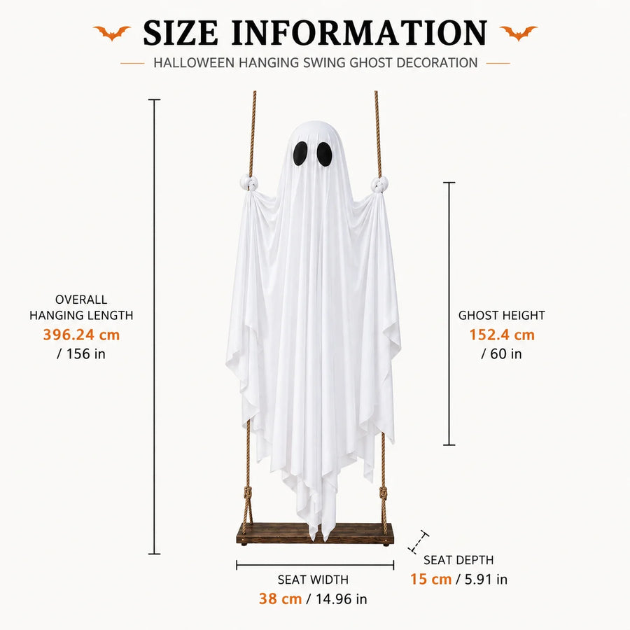 Décoration fantôme blanc à suspendre Halloween – vue 2