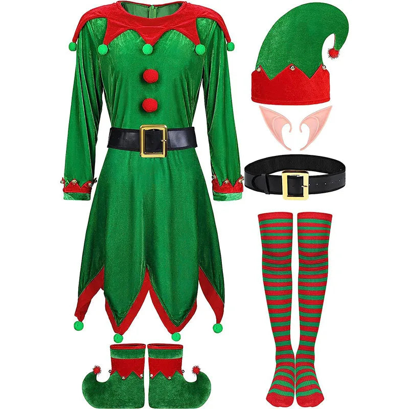 Déguisement Lutine de Noël Femme – Robe Verte S à XXL