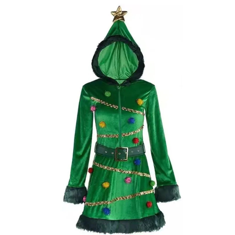 Robe Sapin de Noël Verte Femme
