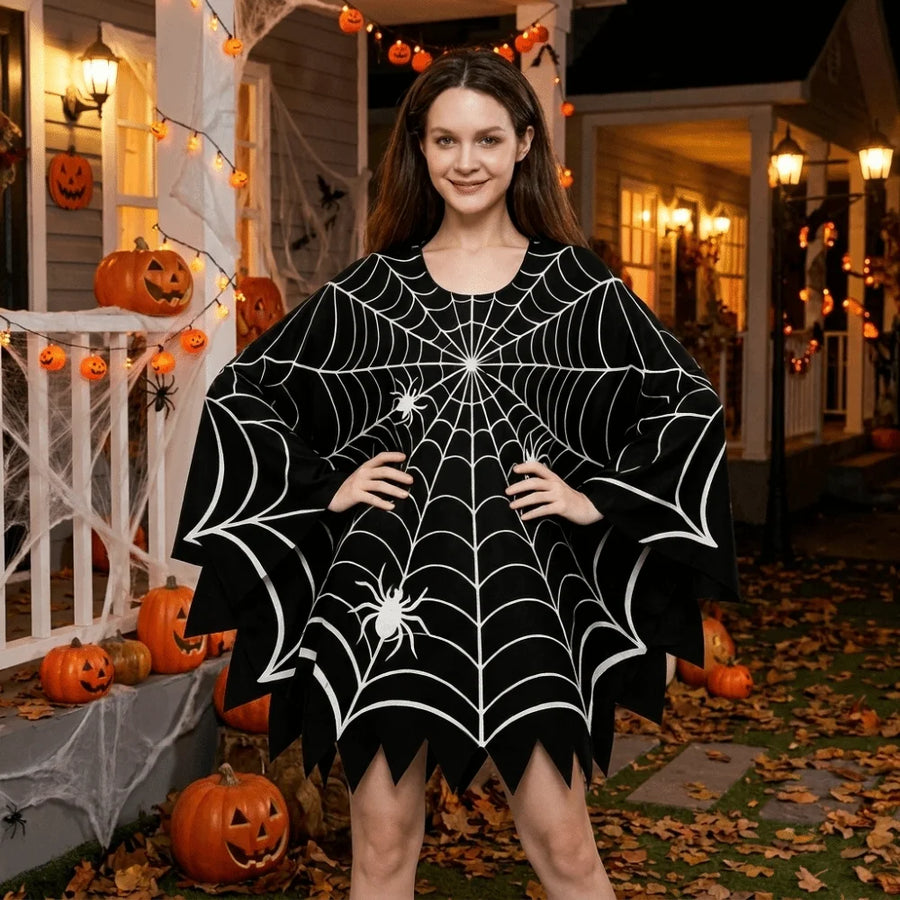 Poncho Toile d'Araignée Noir