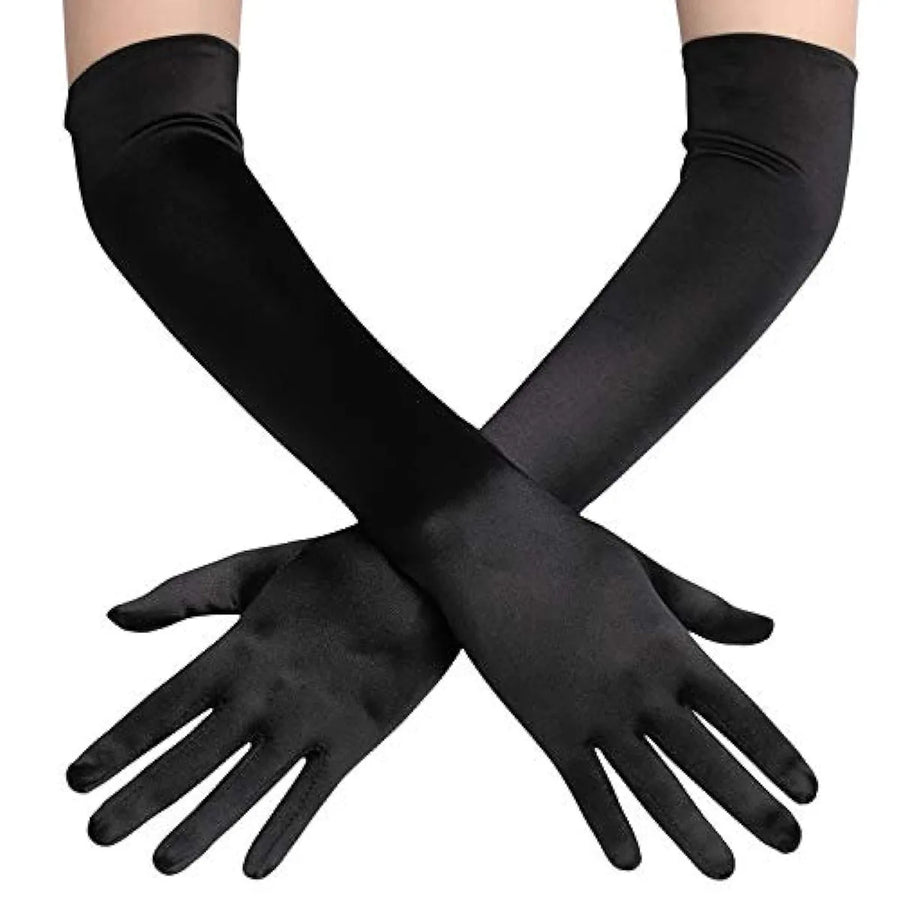 Gants Longs Satin Femme – 55 cm, Plusieurs Coloris
