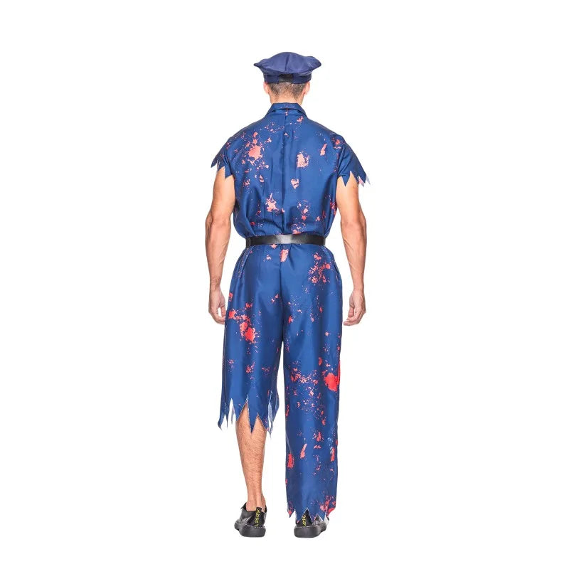 Déguisement Policier Zombie Homme avec Chapeau et Ceinture – vue 5