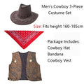 Kit Cowboy Western – Chapeau, Bandana et Gilet