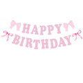 Bannière Happy Birthday Rose Pailletée avec Nœuds – vue 6