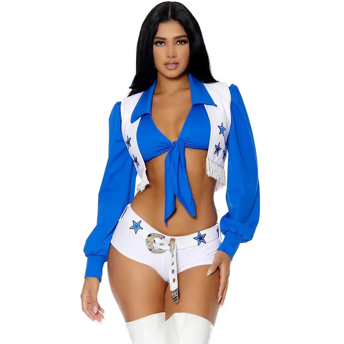 Déguisement Pom-Pom Girl Cow-Girl Bleue Femme XS à 4XL
