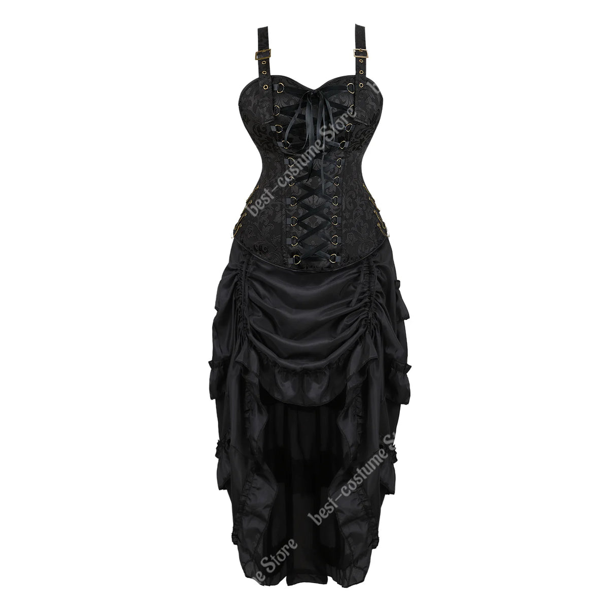Robe Corset Pirate Steampunk Marron – Grandes Tailles – vue 15