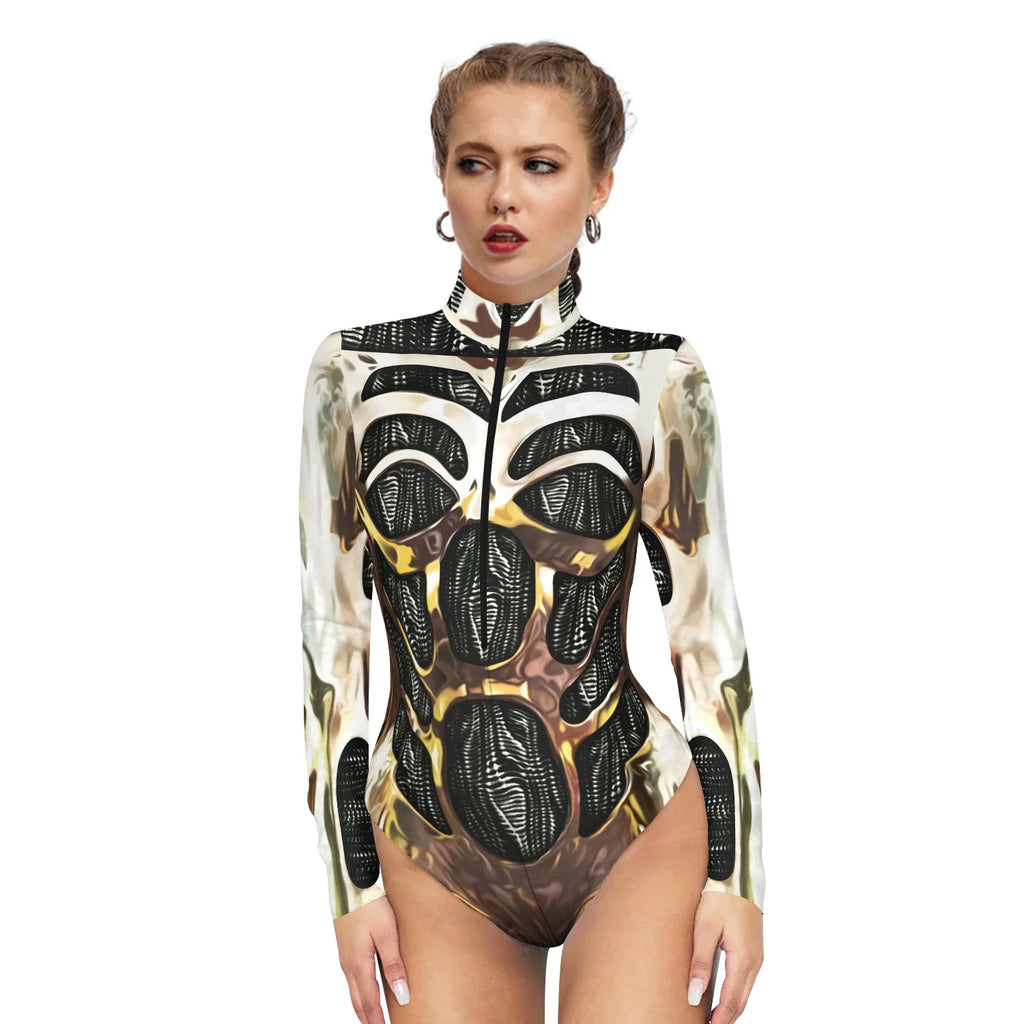 Combinaison Super-Héros Femme - Costume Armure Robot Imprimé Numérique