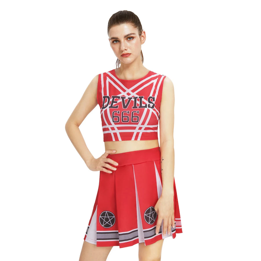Déguisement Pom-Pom Girl Diablesse Rouge Adulte