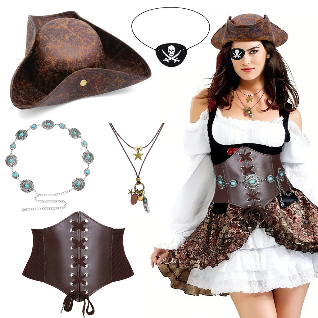 Kit Accessoires Pirate – Foulard et Ceinture Chaîne – vue 9