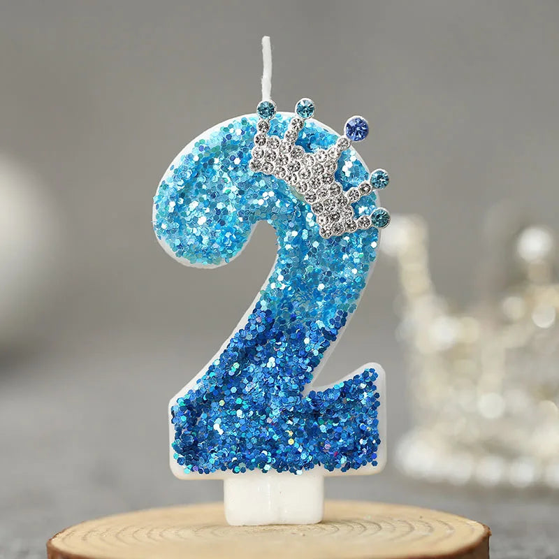 Bougie Topper Gâteau Chiffre 2 Lumineuse Couronne Princesse – vue 8