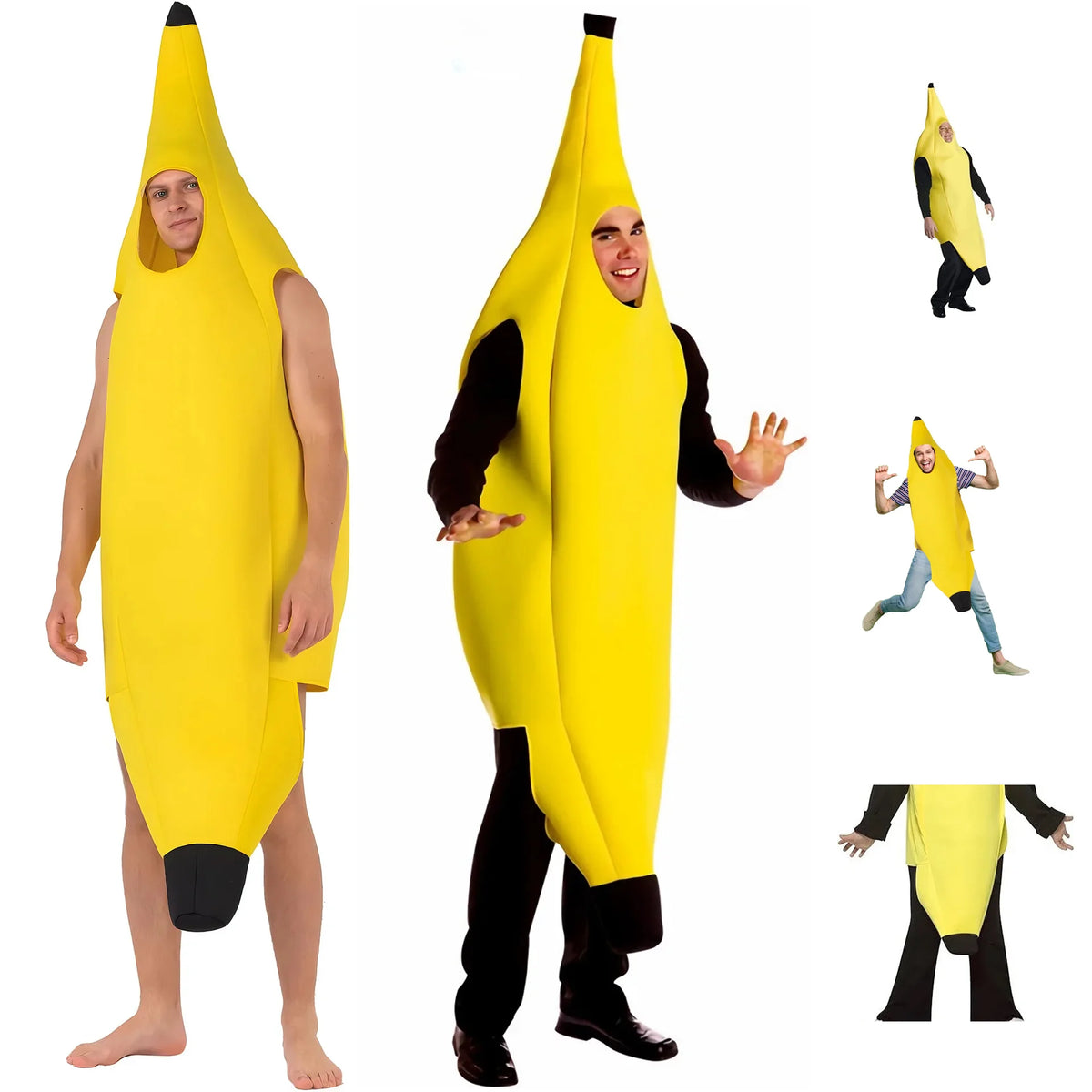 Déguisement Banane – Lots 1, 3, 5 ou 10, Adulte et Enfant