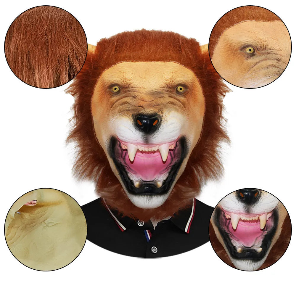 Masque de Lion en Latex avec Crinière