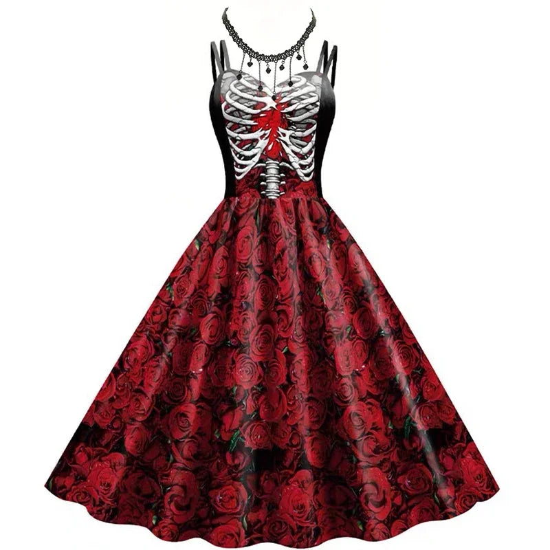 Robe Dos Nu Imprimé Tête de Mort Femme – vue 9