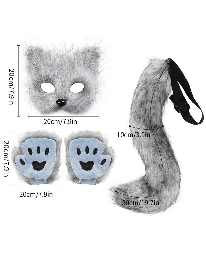 Kit Chat en Peluche – Masque, Gants et Queue – vue 6