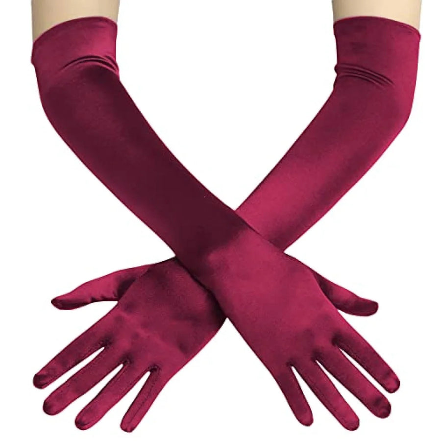 Gants Longs Satin Femme – 55 cm, Plusieurs Coloris