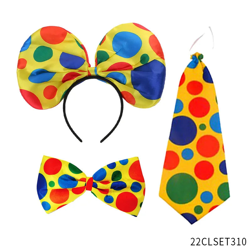 Kit Clown – Nez, Perruque, Nœud Papillon et Chapeau
