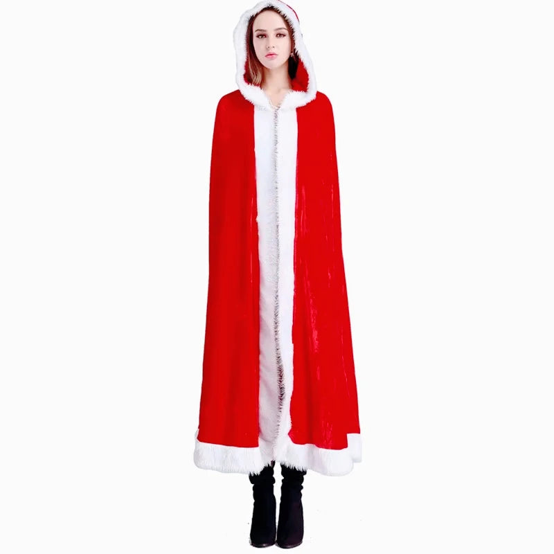 Cape Père Noël en Velours avec Bonnet