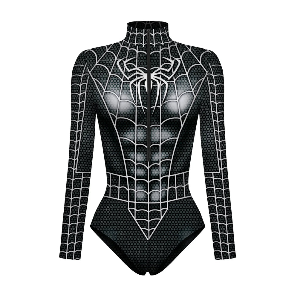 Combinaison Super-Héros Femme - Costume Armure Robot Imprimé Numérique