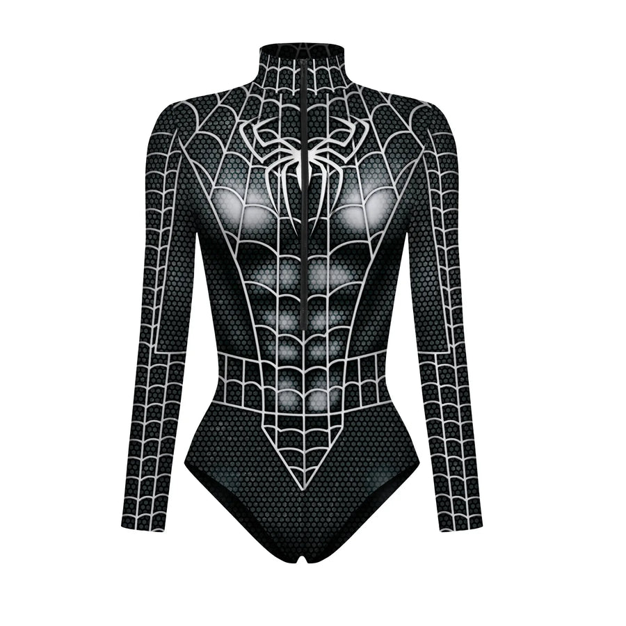 Combinaison Super-Héros Femme - Costume Armure Robot Imprimé Numérique