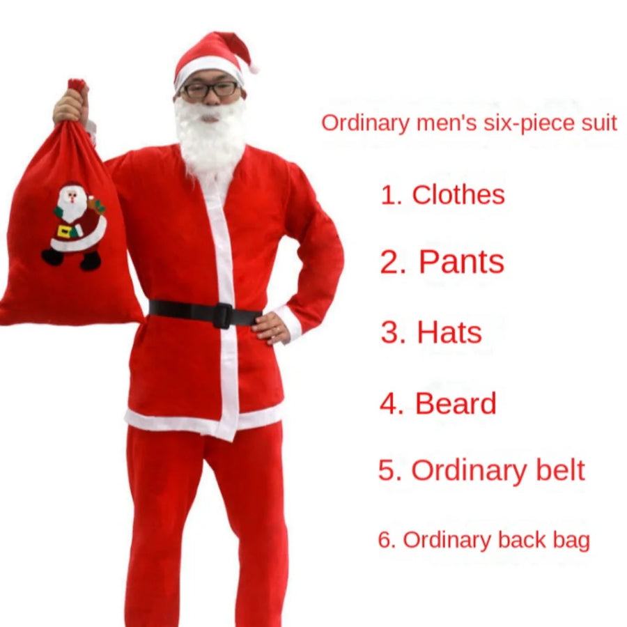 Costume Père Noël avec Barbe et Bonnet