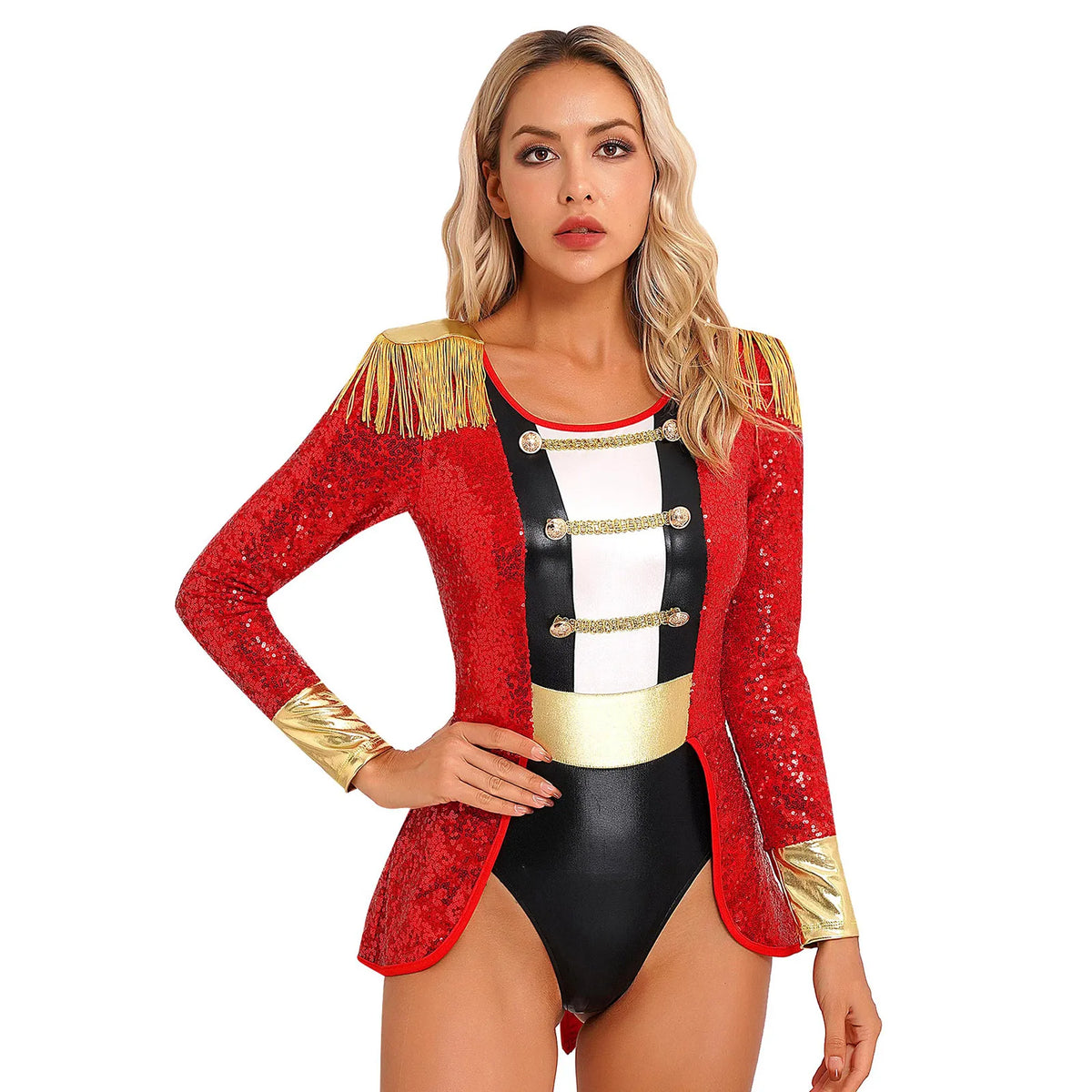 Body Monsieur Loyal Femme Effet Vinyle – Tenue de Scène Sexy – vue 9