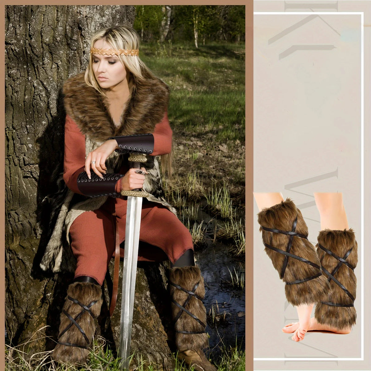 Jambières Viking en Fausse Fourrure – vue 2