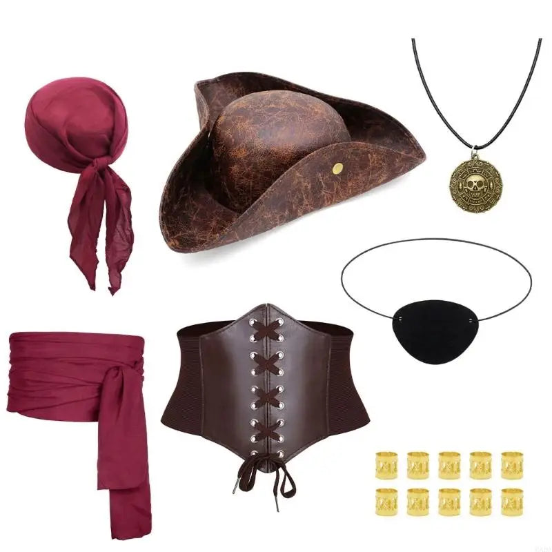 Kit Pirate – Foulard, Collier, Cache-Œil et Ceinture
