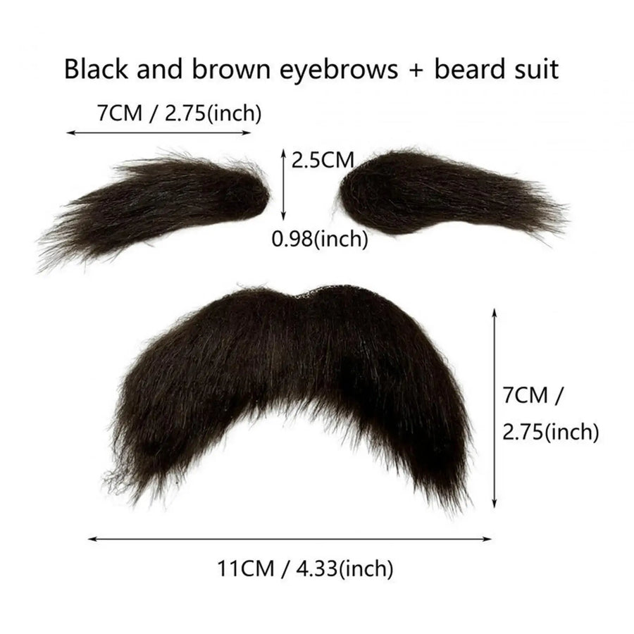 Kit Fausse Moustache et Sourcils Auto-Adhésifs - Déguisement – vue 8