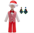 Costume de Noël Rayé Rouge et Blanc 3 Pièces avec Bonnet – vue 6