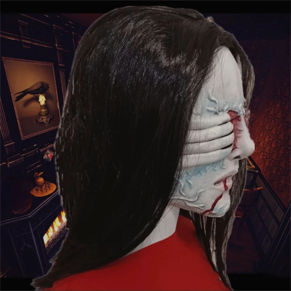 Masque Démon Intégral aux Longs Cheveux – Fantôme Aveugle