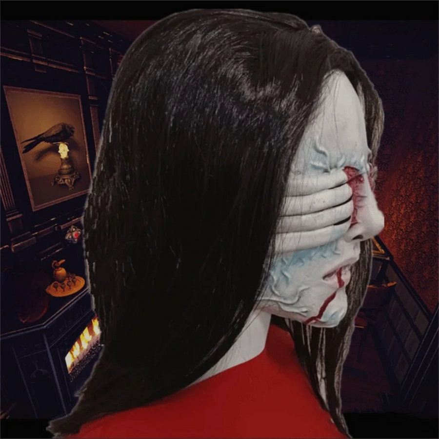 Masque Démon Intégral aux Longs Cheveux – Fantôme Aveugle