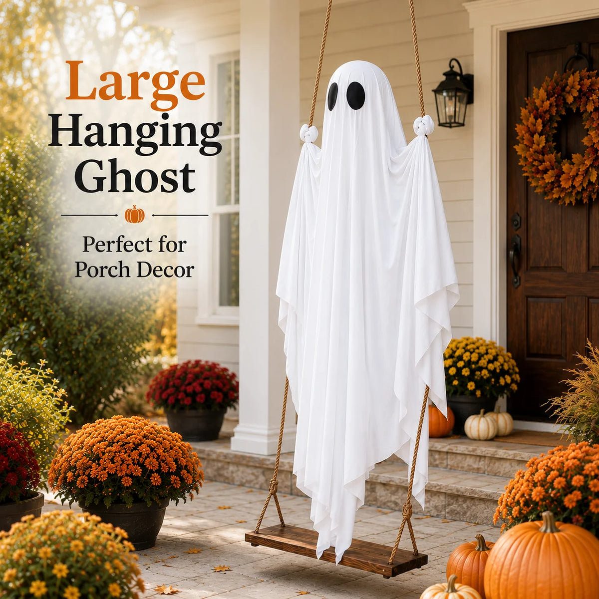 Décoration fantôme blanc à suspendre Halloween – vue 5