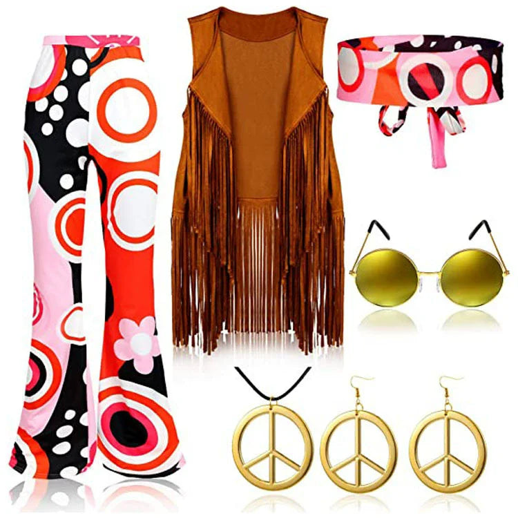 Déguisement Hippie Peace & Love Femme à Franges – vue 10